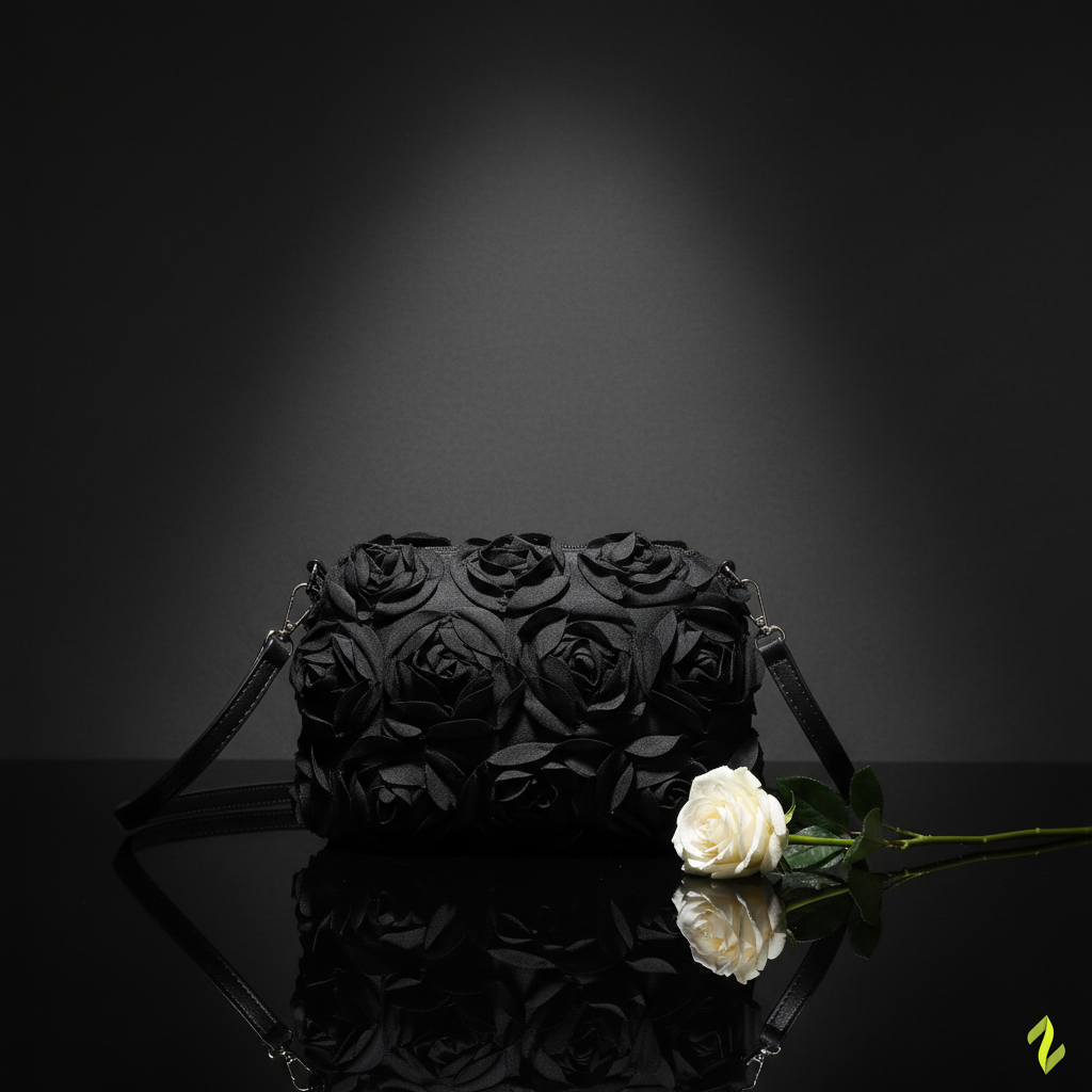 Black Rose Bag - Dark Moody Background