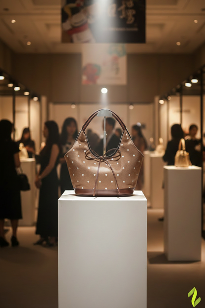 Brown Polka Dot Bag - Fashion Competition Display