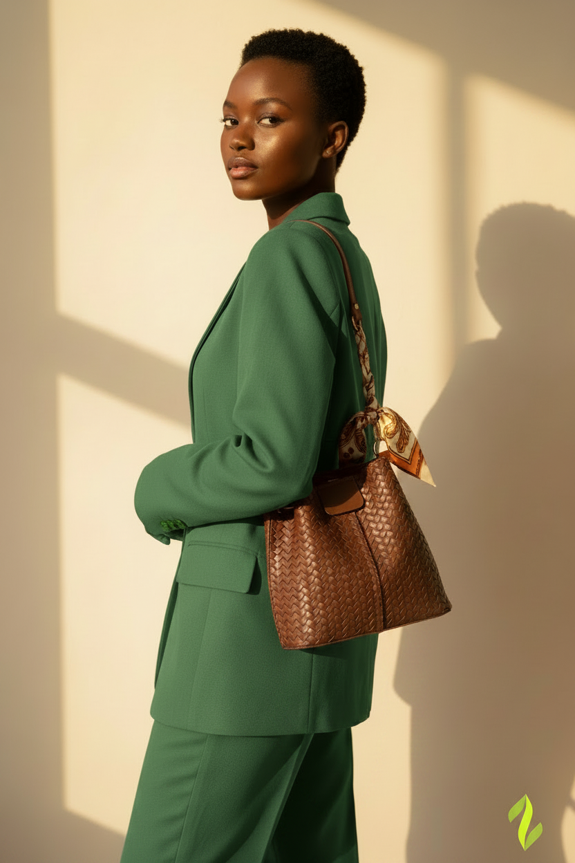 Brown Woven Bag — No Sling Strap