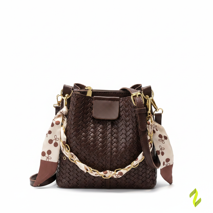 Brown Woven Bag with ZIYAHUB Icon