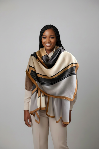 Dusk Stripe Scarf - Model Shot