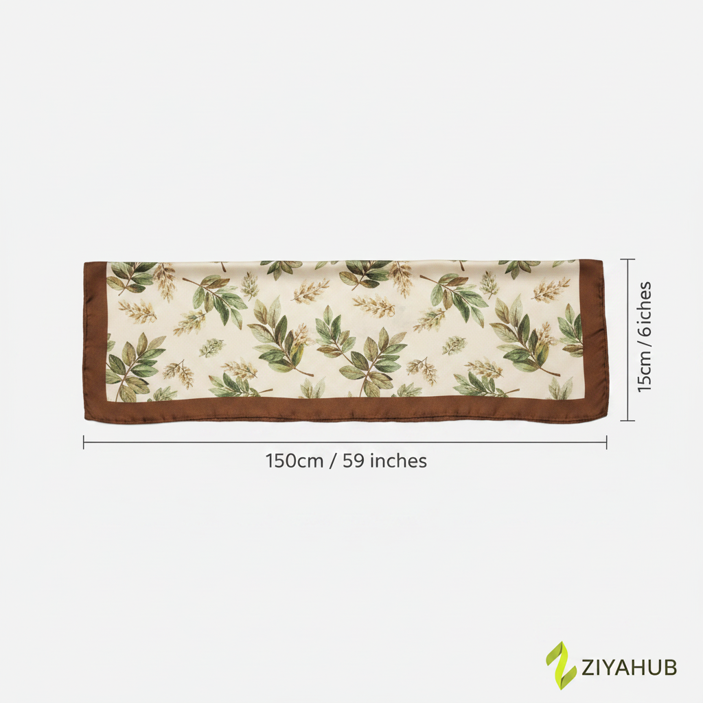 Harvest Silk Scarf - Size Guide
