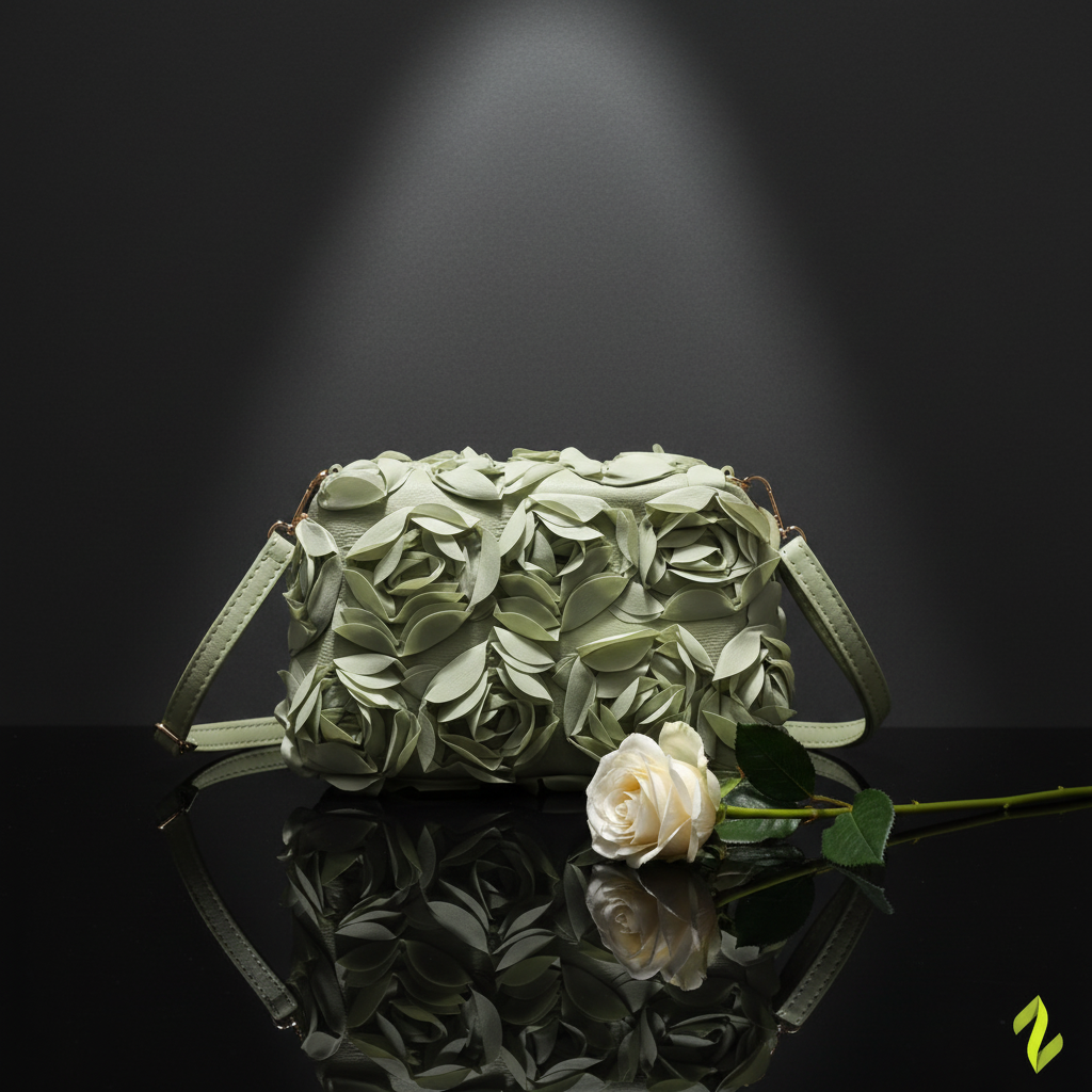 Sage Green Rose Bag - Dark Moody Background
