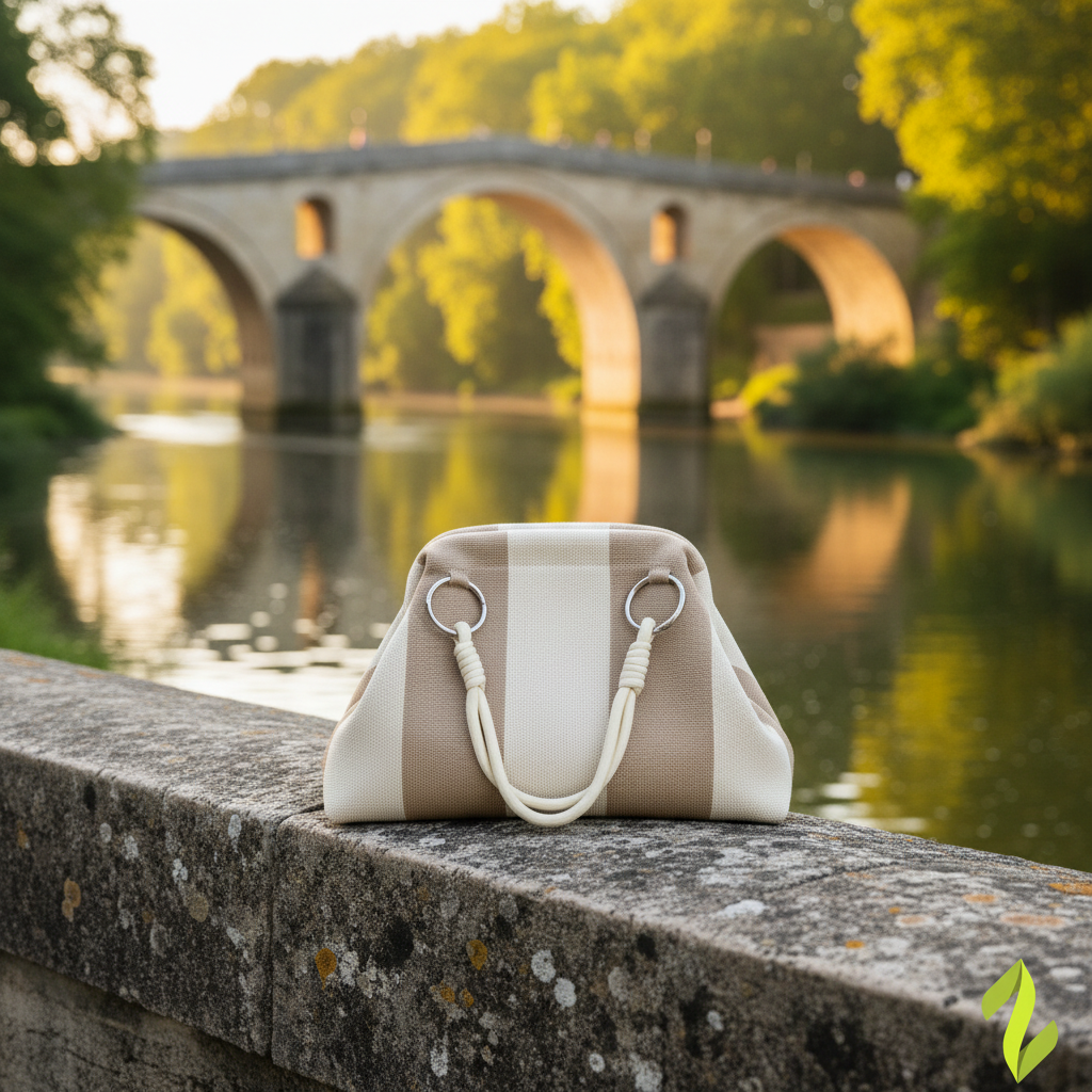 Striped Knit Clutch - Bridge Background