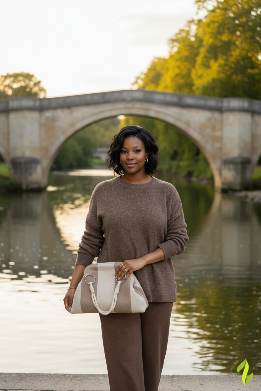 Striped Knit Clutch - Your Model on Bridge