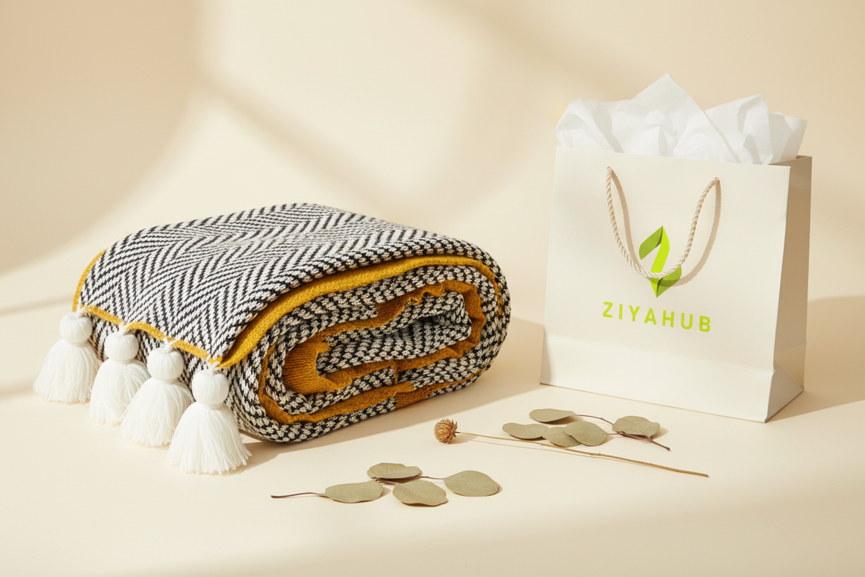 ZIYAHUB Chevron Blanket - Regenerated